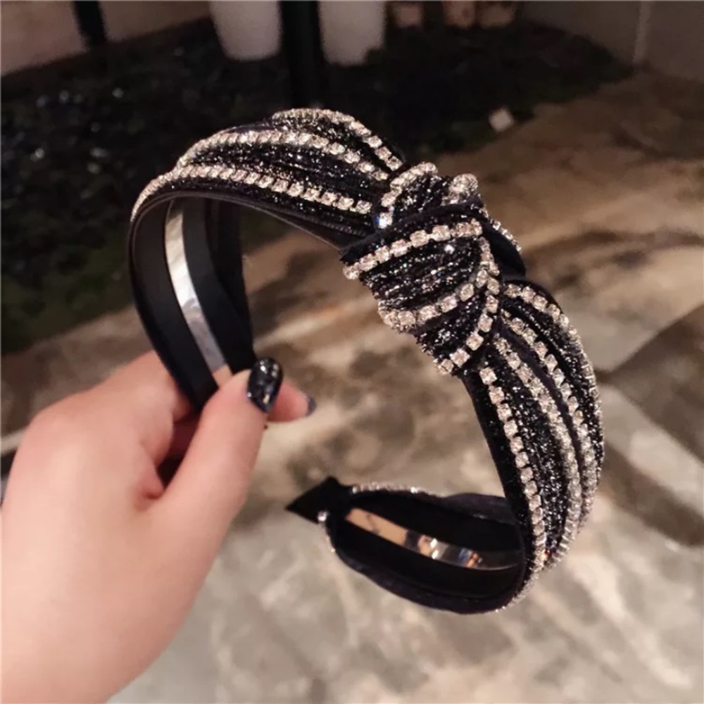 NEW! Knotted White Rhinestone Headband
